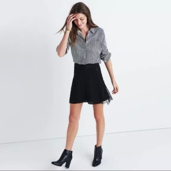 Madewell Silk Lowlight Lace Inset Skirt - 12 NWOT - Picture 2 of 7